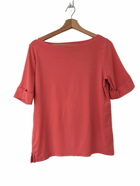 Ralph Lauren Coral Boat Neck Short Sleeve Top